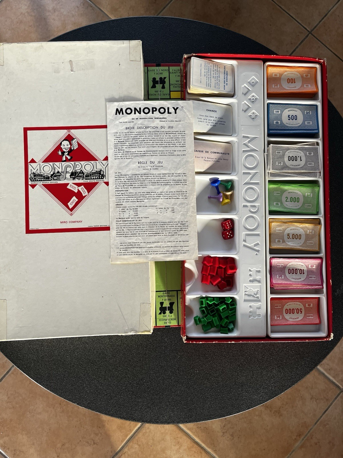 Monopoly vintage Miro Company Parker Brothers Edition fran